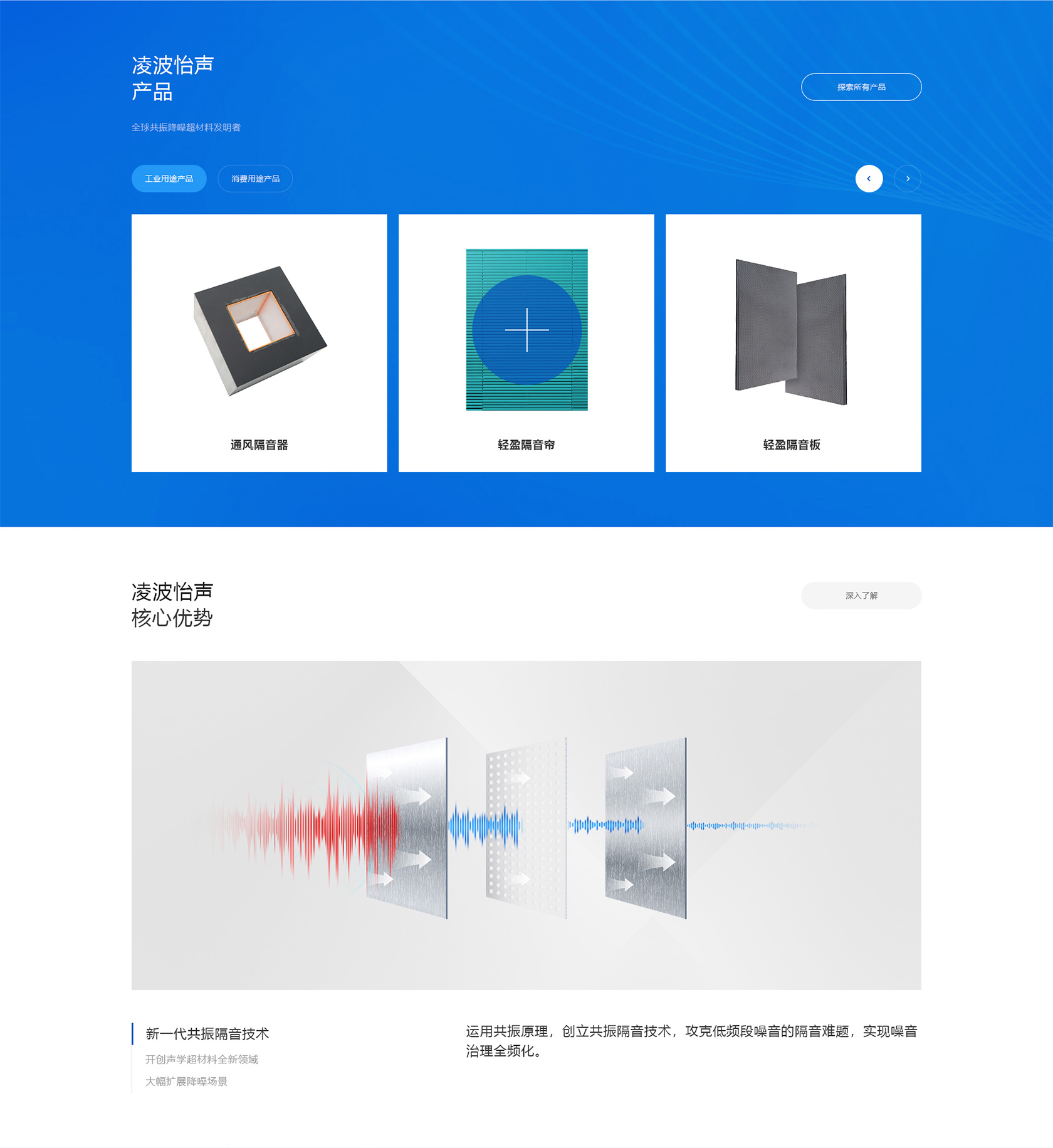 凌波怡声隔音降噪装备网站设计